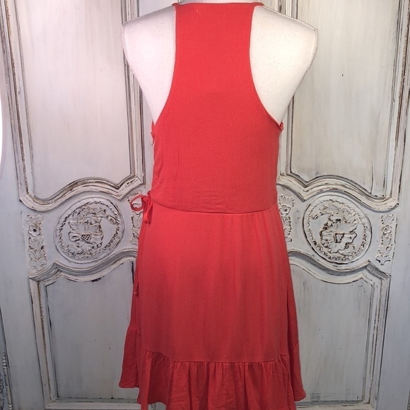 Miami for Francesca’s Spaghetti Strap Faux Wrap Ruffle Waisted Summer Dress S/L - Picture 8 of 16